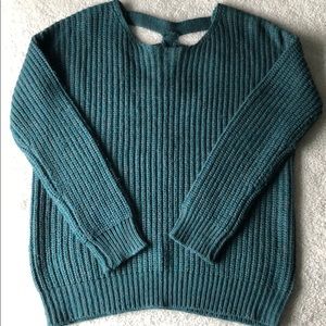 Urban outfitters Cozy sweater! Teal/grey open back
